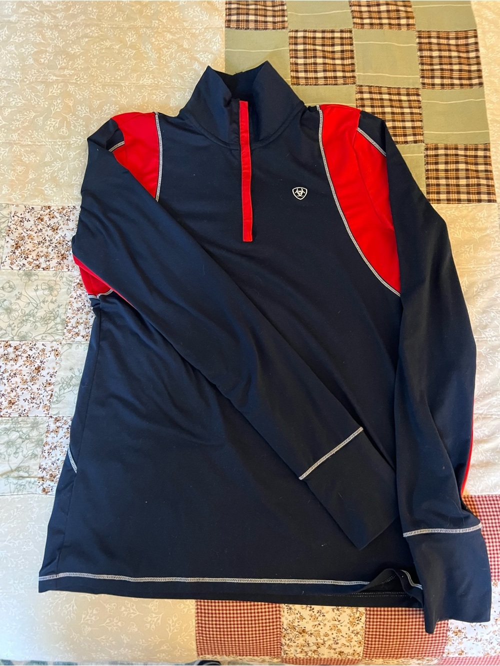 Ariat Navy and Red Women's Performance Quarter-Zip Jacket